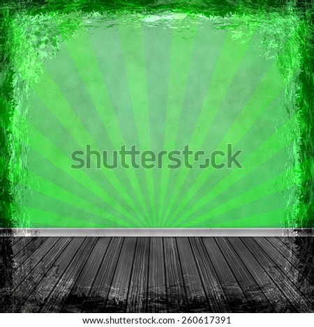 Green grunge background. Old abstract vintage texture with frame and border.