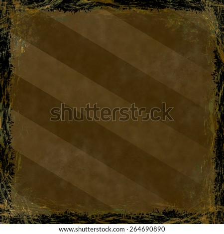 Brown, Gold grunge background. Old abstract vintage texture with frame and border.