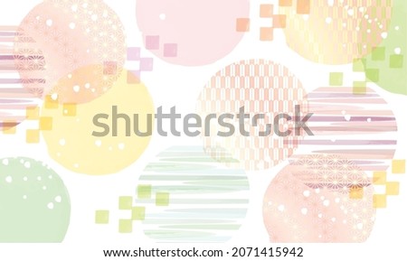 Watercolor style Japanese pattern background material