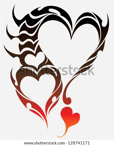 Scorpion Heart Tattoo Stock Vector Illustration 128741171 : Shutterstock