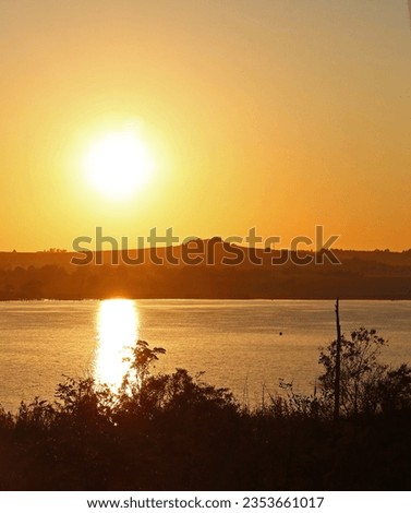 Similar – Image, Stock Photo Calm Rietvlei Dam water at night
