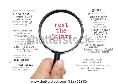 Gout Prevention and Treatment, health conceptual focusing on Rest The Joints
