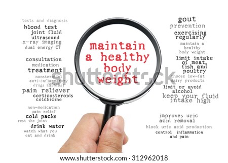 Gout Prevention and Treatment, health conceptual focusing on Maintain A Healthy Body Weight