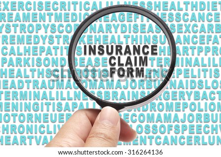 Health Insurance conceptual focusing on Insurance Claim Form