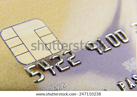 golden bank card close-up