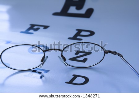 optometrist eye test chart blue