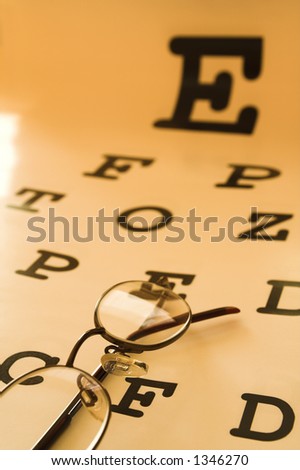optometrist eye test chart orange