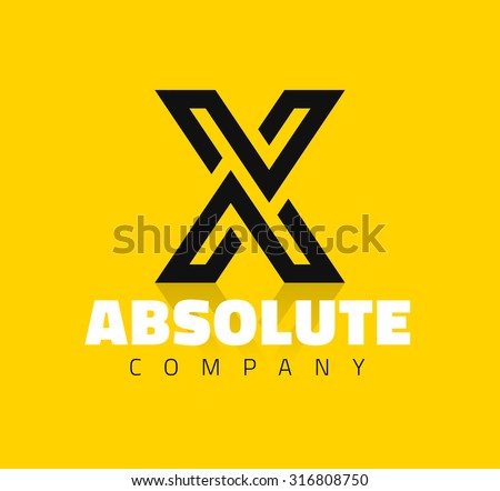 Vector graphic creative line alphabet symbol / Letter X