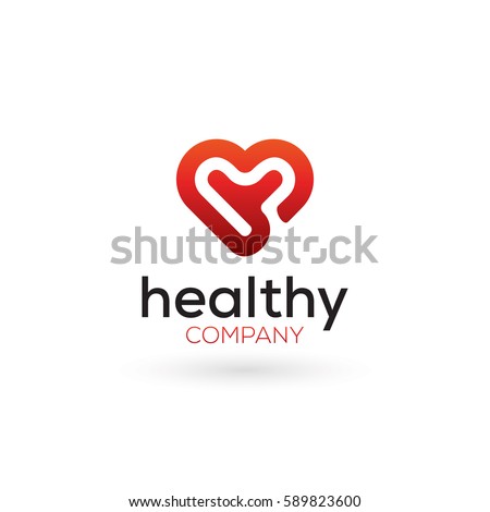 Elegant vector graphic heart symbol with sample text