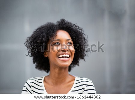 Similar – Image, Stock Photo Smiling ethnic woman looking at camera