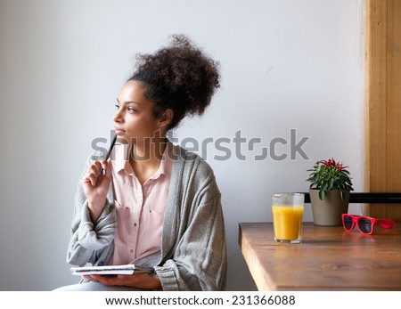 Similar – Image, Stock Photo Pensive Young Woman sitting on the floor