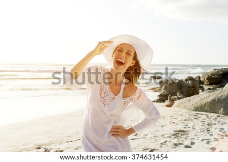 Similar – Image, Stock Photo Beach Life Style Joy