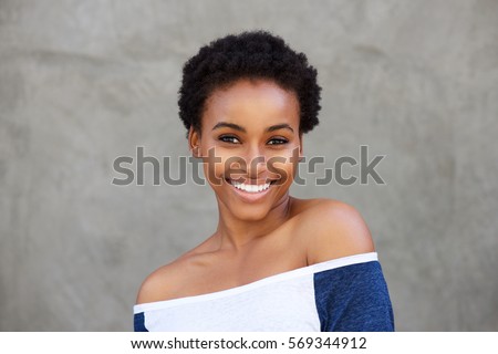 Similar – Image, Stock Photo Stylish happy black model talking on smartphone on gray background