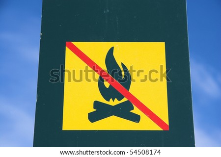No fire sign at the park