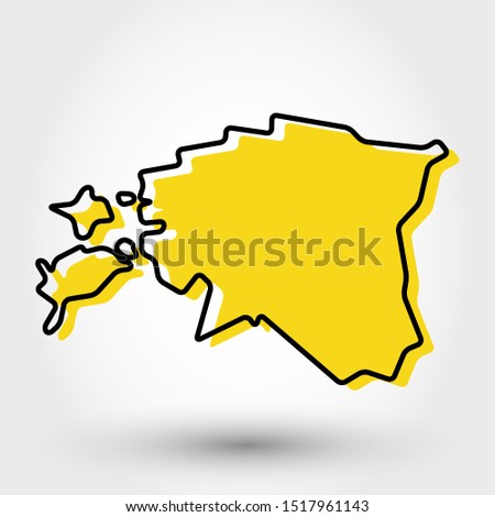 modern outline map of Estonia