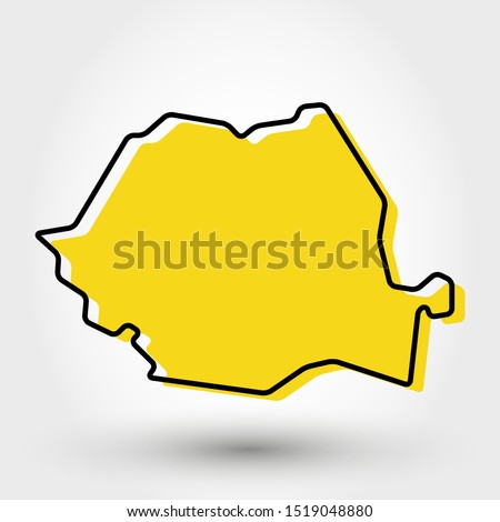 modern outline map of Romania