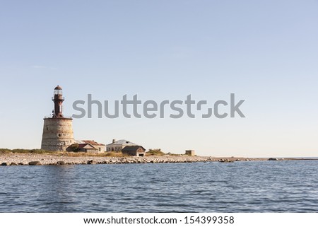 Ancient stone made lighthouse on an isle known as Keri in Estonia