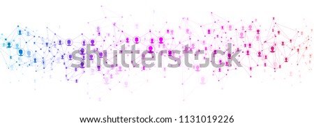 White global communication banner with colorful spectrum network. Vector paper illustration.
