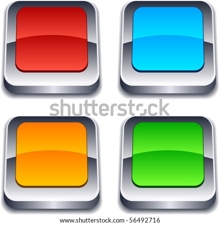 Blank 3d Square Buttons. Vector. - 56492716 : Shutterstock