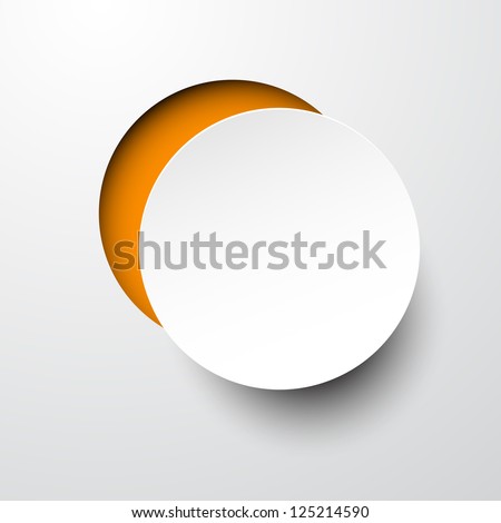 Vector illustration of white paper notched out round bubble. Eps10.