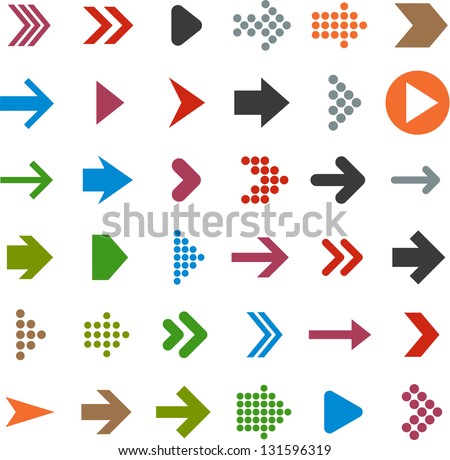 Vector illustration of plain arrow icons. Eps10.