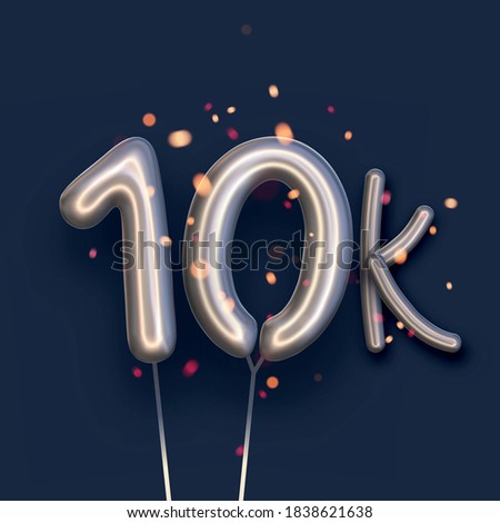 Similar – Image, Stock Photo Silver Number Balloons 1K