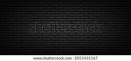 Abstract black brick texture wall background. Vector illustration. Foto stock © 