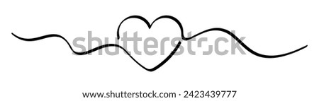 Stylized heartbeat wave with heart outline. Vector illustration