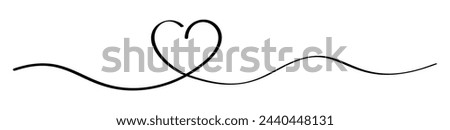 Continuous line drawing of a heartbeat with a heart shape. Vector illustration