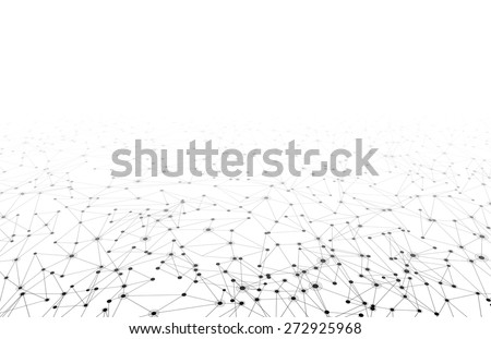 Communication social mesh. Network perspective polygonal background. Vector illustration. 