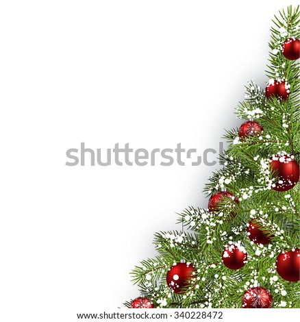 Christmas White Background With Christmas Tree. Vector Illustration. - 340228472 : Shutterstock