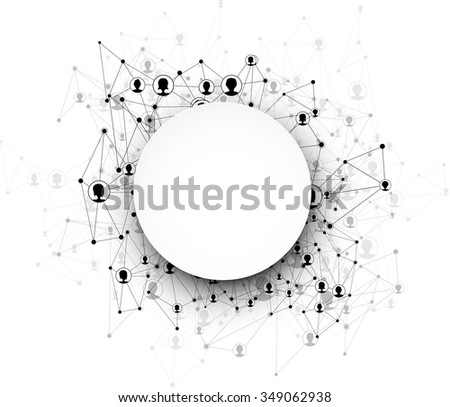 
Global communication round background. Vector Illustration.