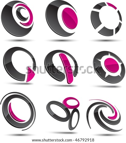 Set of 3d vector icons such logos.