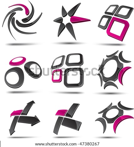 Abstract 3d vector icons such logos.