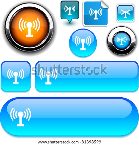Radio vector glossy icons.