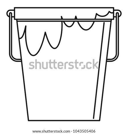 Bucket with glue icon. Outline illustration of bucket with glue vector icon for web