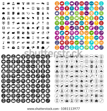 100 smartphone icons set vector in 4 variant for any web design isolated on white
