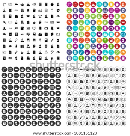 100 reader icons set vector in 4 variant for any web design isolated on white