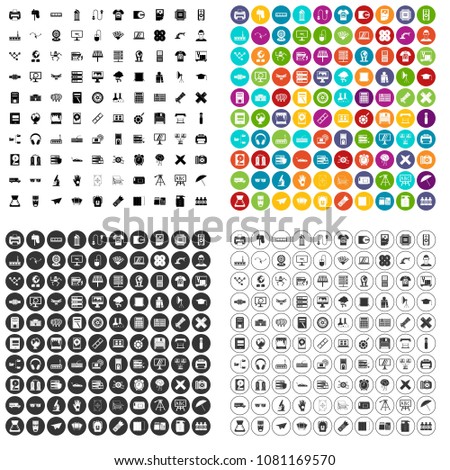 100 printer icons set vector in 4 variant for any web design isolated on white