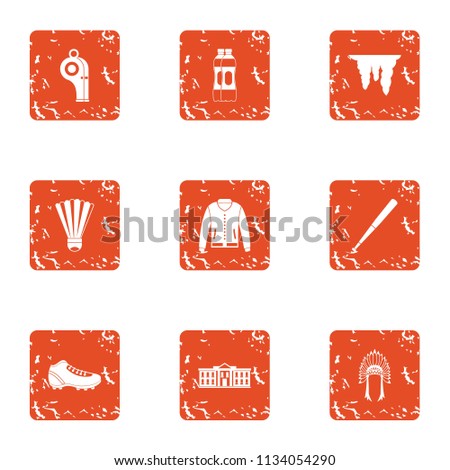 Readiness icons set. Grunge set of 9 readiness vector icons for web isolated on white background