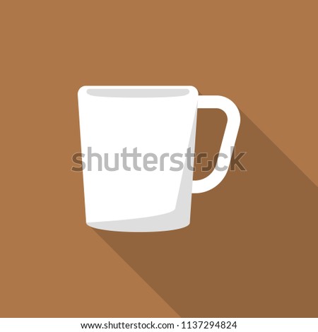 White cup icon. Flat illustration of white cup vector icon for web design