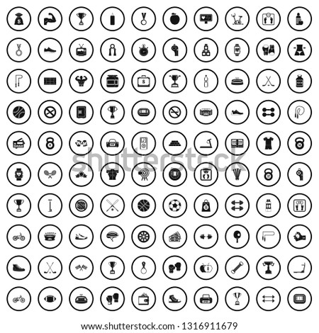 100 boxing icons set in simple style for any design vector illustration