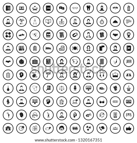 100 fellow worker icons set in simple style for any design vector illustration