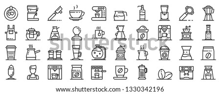 Barista icons set. Outline set of barista vector icons for web design isolated on white background
