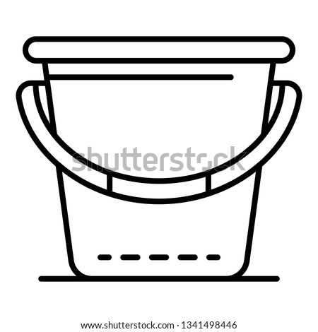 Garden bucket icon. Outline garden bucket vector icon for web design isolated on white background