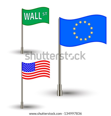 An interesting set of flags on a white background