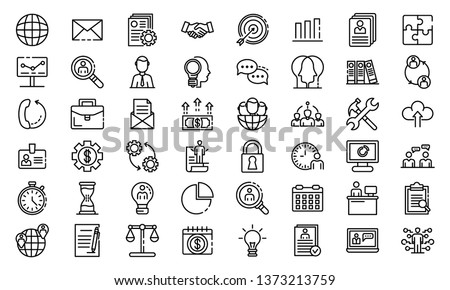 Administrator icons set. Outline set of administrator vector icons for web design isolated on white background