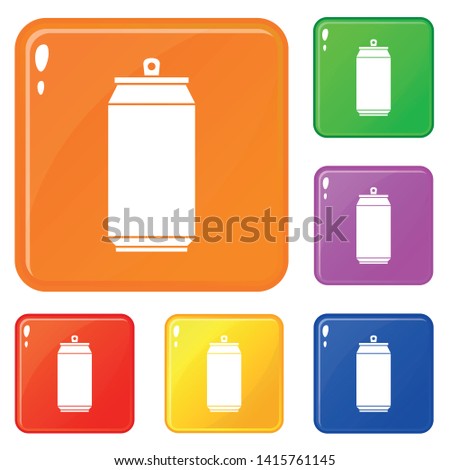 Can icons set collection vector 6 color isolated on white background