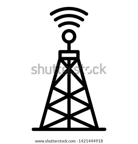 Communication transmitter icon. Outline communication transmitter vector icon for web design isolated on white background