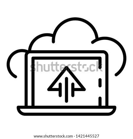 Cloud backup icon. Outline cloud backup vector icon for web design isolated on white background